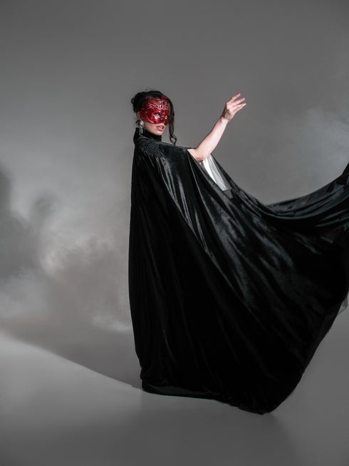 Black cape with collar