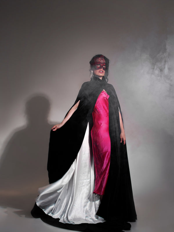 Black cape with collar