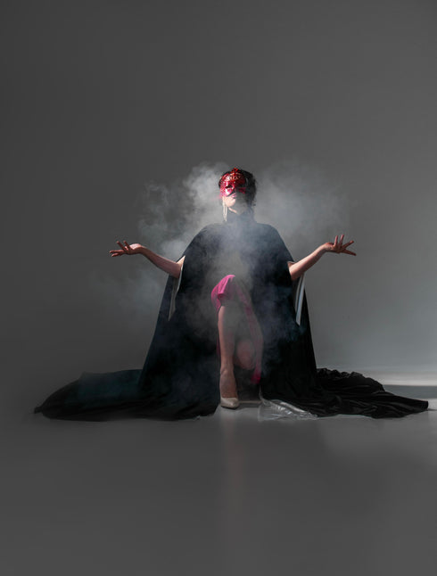 Black cape with collar