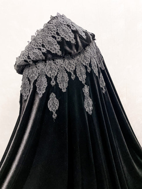 Velvet black cape halloween