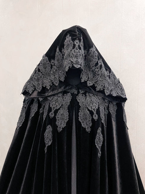 Velvet black cape halloween
