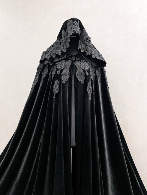 Velvet black cape halloween