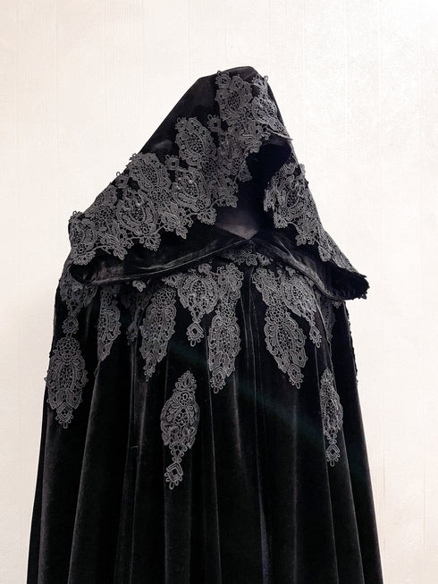 Velvet black cape halloween