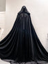 Velvet black cape halloween