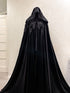 Velvet black cape halloween