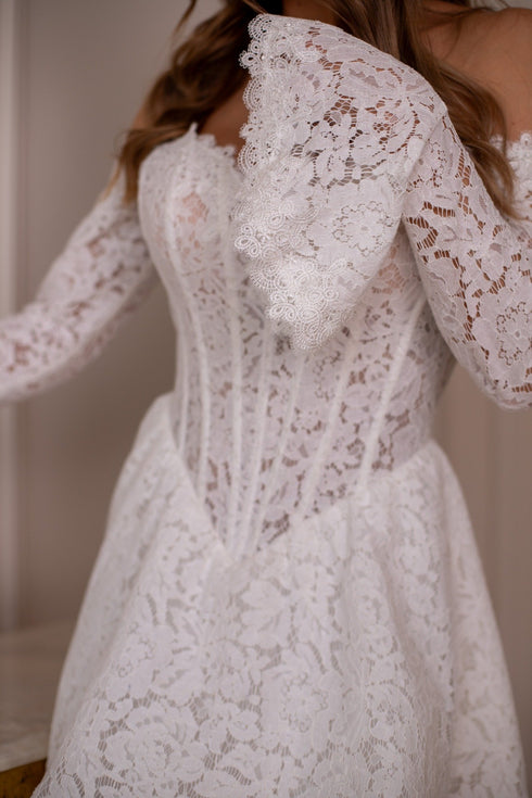 Mini Wedding Dress – Short rehearsal bridal gown BERTA