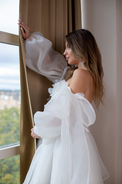 Handmade short wedding dress, Mini elopement gown