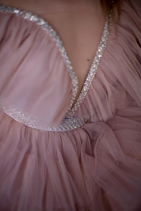 Pink Ruffle Wedding Dress ✨ Tulle Bridal Mini Dress
