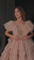 Pink Ruffle Wedding Dress ✨ Tulle Bridal Mini Dress