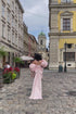 Pink bridal gown