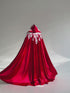 Red cape white lace