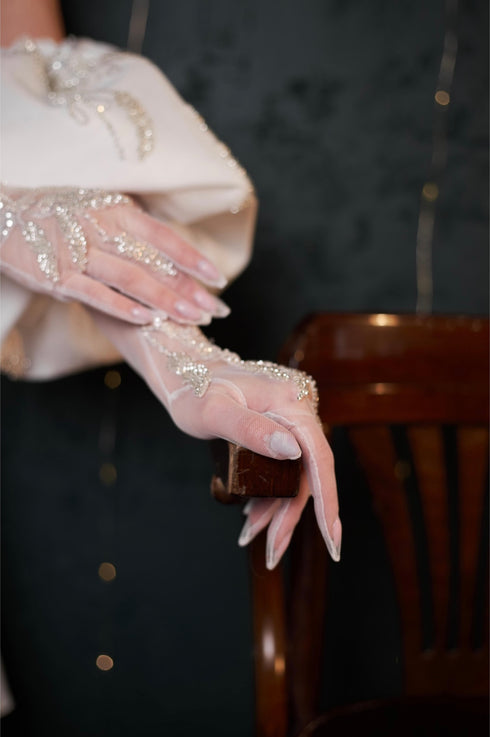 White wedding gloves Bridal gloves Handmade gloves