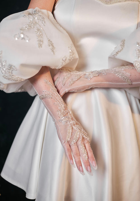 White wedding gloves Bridal gloves Handmade gloves