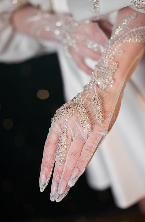 White wedding gloves Bridal gloves Handmade gloves