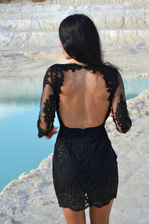 little black dress ball gown Lace evening gown