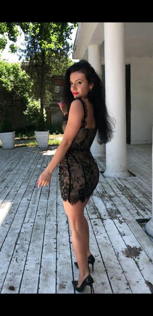 Midi evening gown lace mini dress