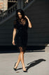 Black evening gown Short midi dress