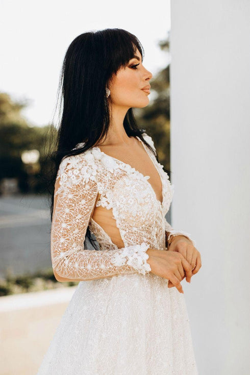 Sparkly wedding dress Sexy pearl dress