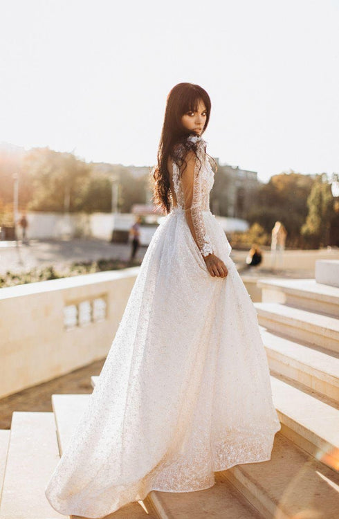 Sparkly wedding dress Sexy pearl dress