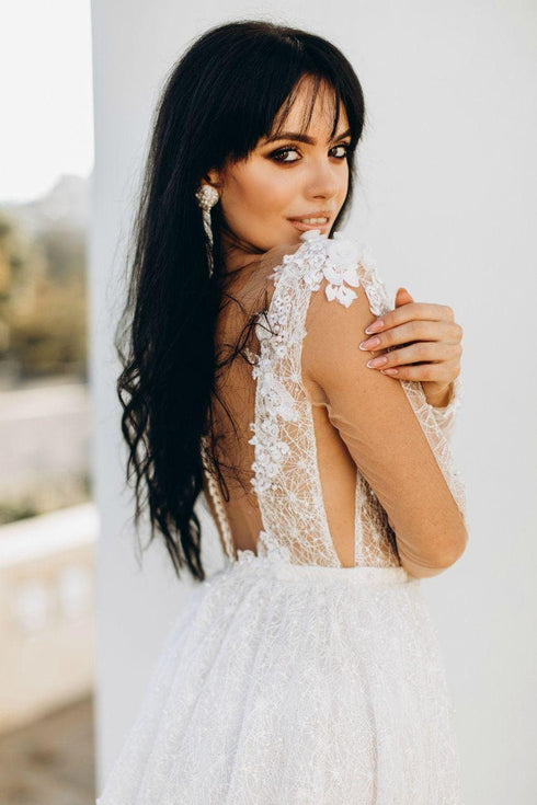 Sparkly wedding dress Sexy pearl dress