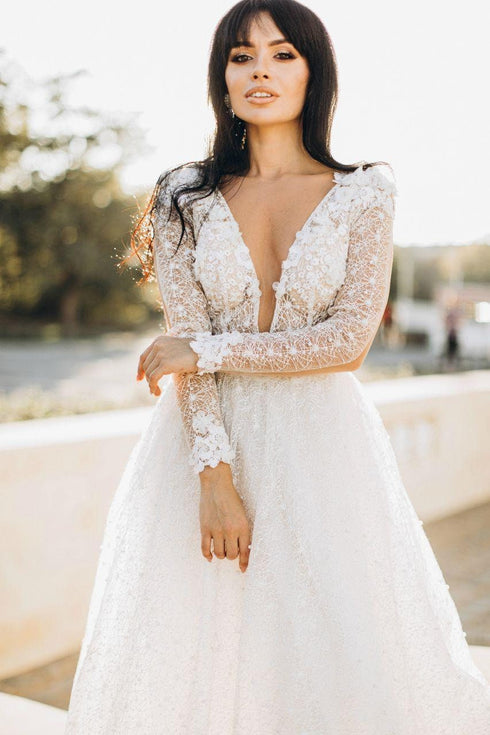Sparkly wedding dress Sexy pearl dress