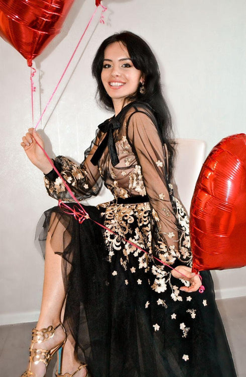 lace dress Evening gown Black formal dress