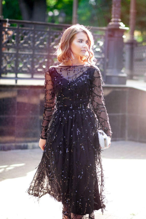 Cocktail gown Sequin evening dress