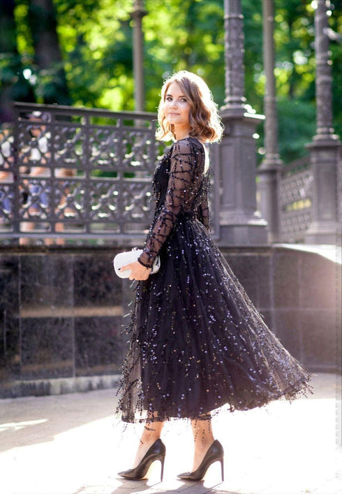 Cocktail gown Sequin evening dress