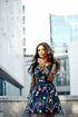 Navy blue lace dress Gowns for women