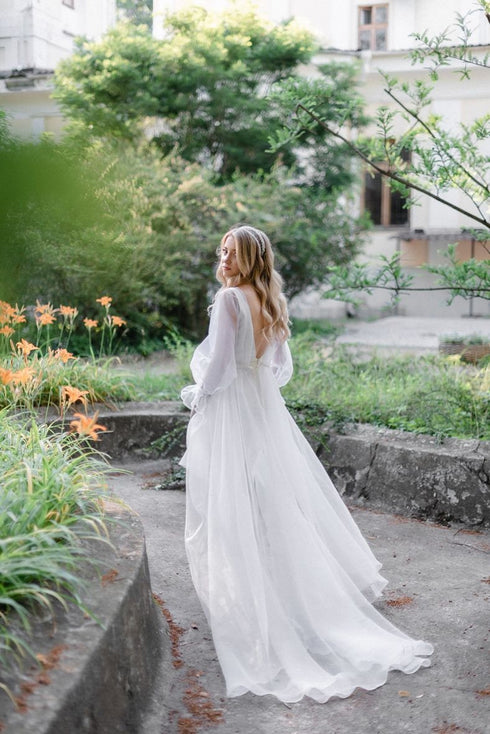 Romantic wedding dress Organza bohemian dress