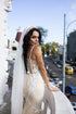 Wedding dress with train lace Open back dress