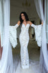 Mermaid gown Nude wedding dress