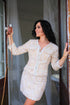 Tweed outfit Classic suit Office Women 2 piece