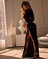 Velvet gown Slit beautiful dress
