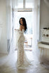 Mermaid gown Nude wedding dress