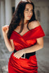 Red evening dress Formal women midi gown