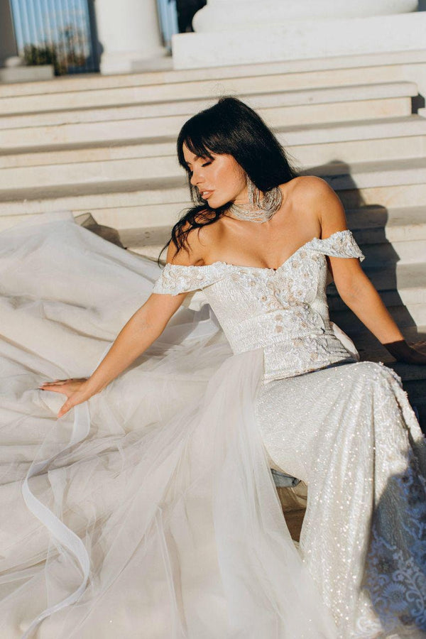 Off-Shoulders wedding dress Mermaid bridal gown