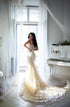 Wedding dress with train lace Open back dress