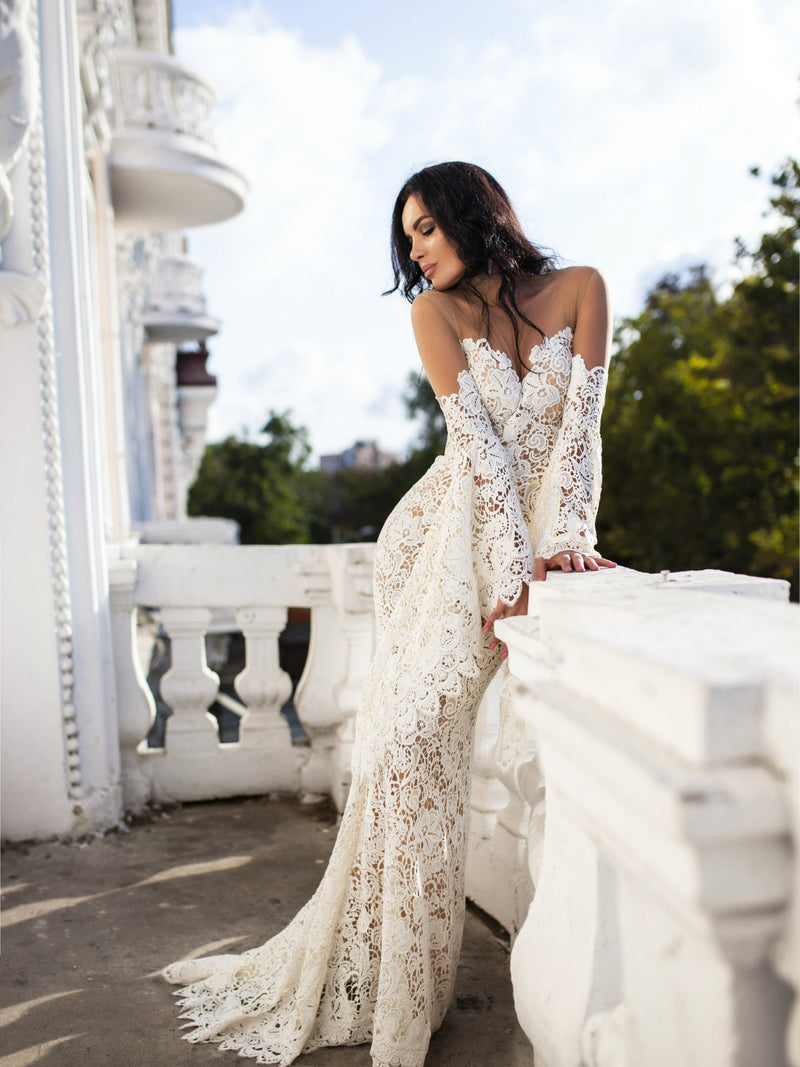 luxury macrame wedding dress Unique wedding dress