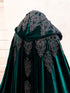 Green cape black lace