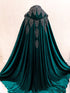 Green cape black lace