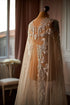 Sequin bridal tulle cape