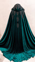 Green cape black lace