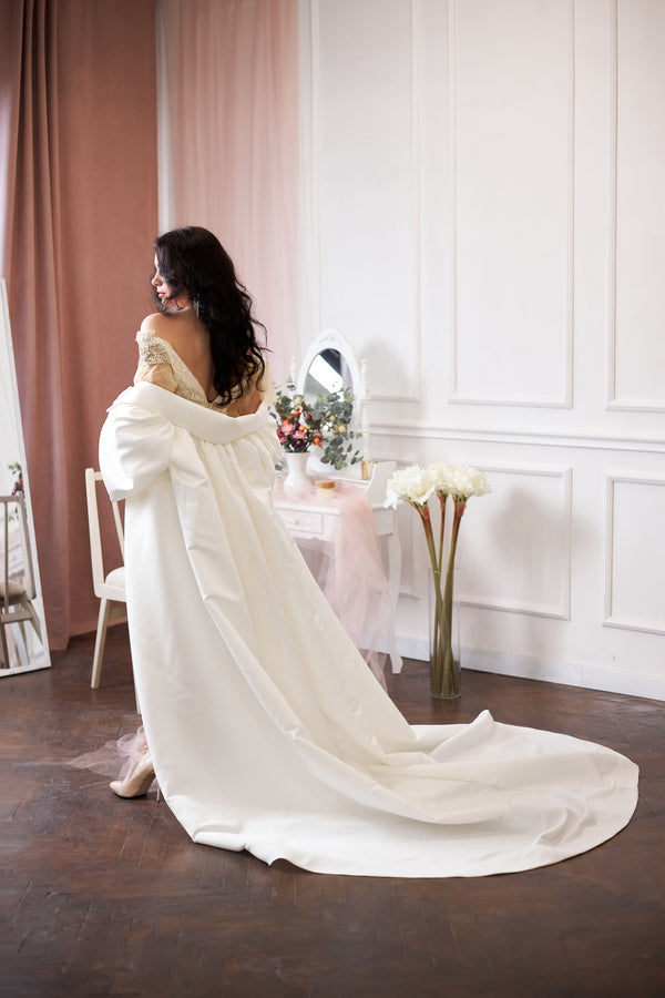 Atlas wedding cape with sleeves