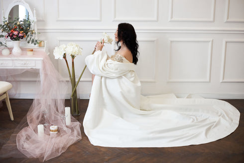 Atlas wedding cape with sleeves