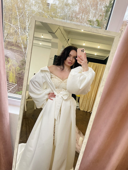 Atlas wedding cape with sleeves