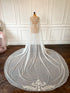 White bridal cape veil