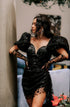 Black formal gown Short sexy dress