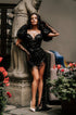 Black formal gown Short sexy dress