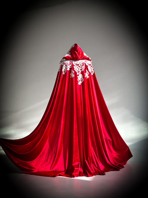 Red cape white lace
